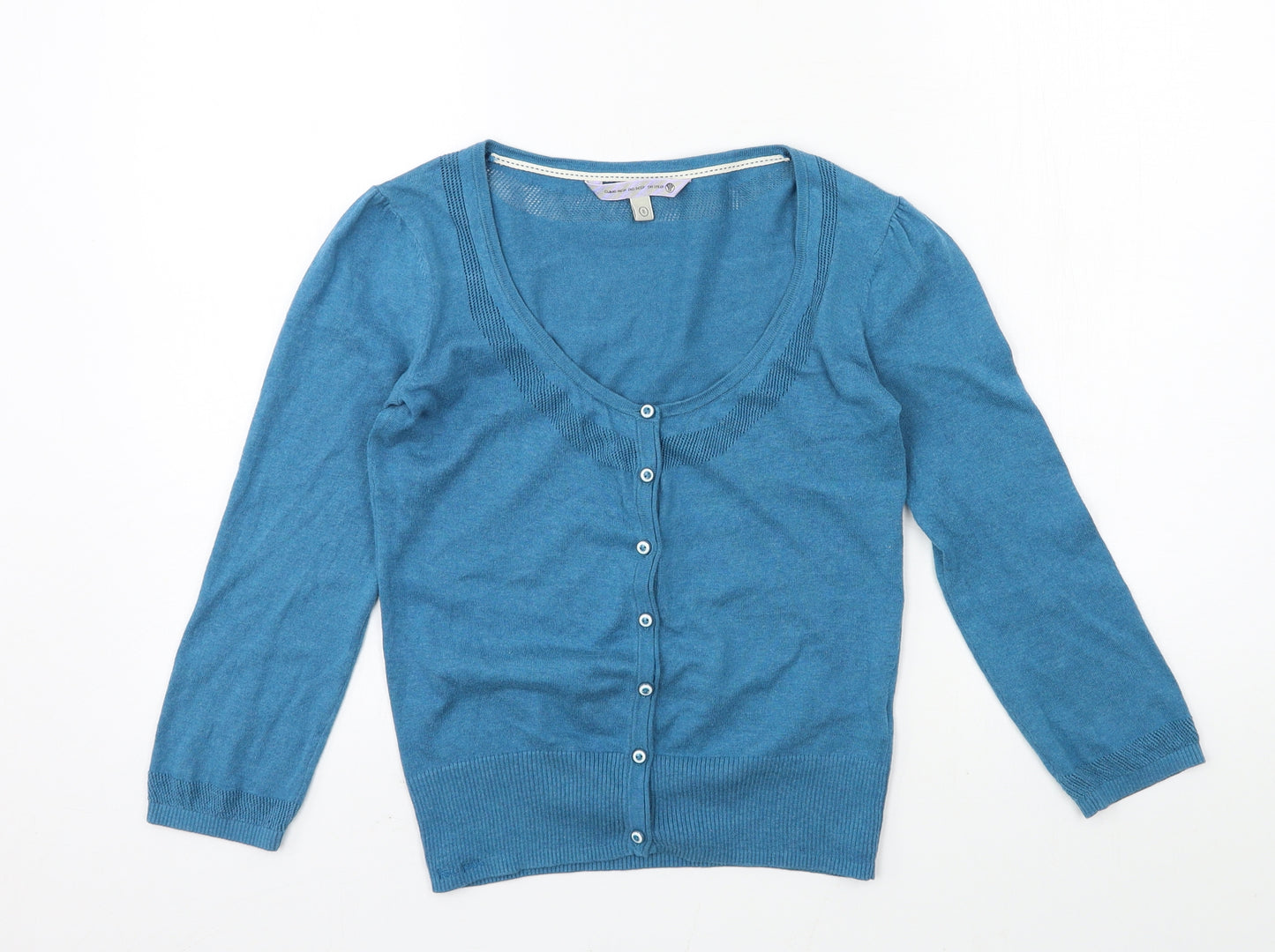 Fat Face Womens Blue  Knit Cardigan Jumper Size 8