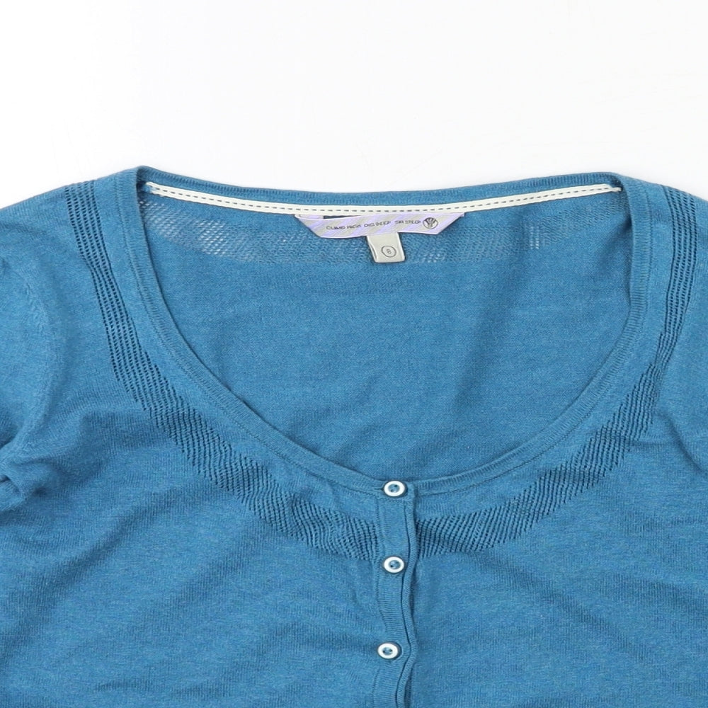 Fat Face Womens Blue  Knit Cardigan Jumper Size 8