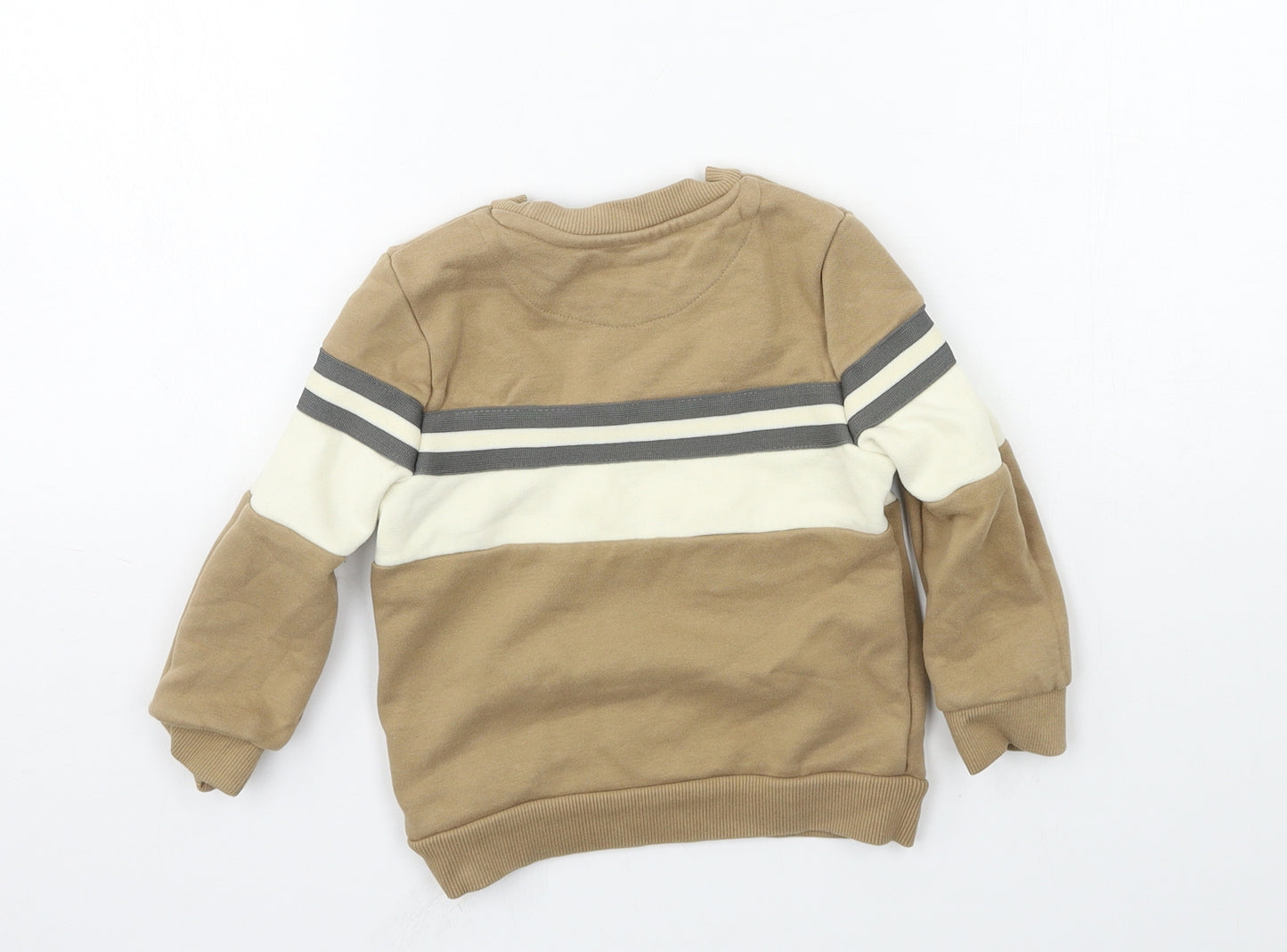 Nutmeg Boys Brown Striped Jersey Pullover Jumper Size 18-24 Months  - No Limits