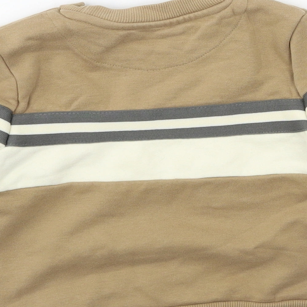 Nutmeg Boys Brown Striped Jersey Pullover Jumper Size 18-24 Months  - No Limits