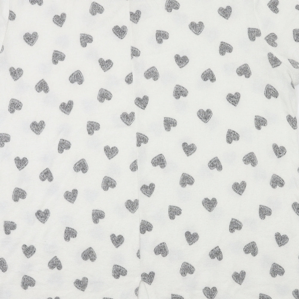 TU Womens White Geometric Knit Basic T-Shirt Size 18