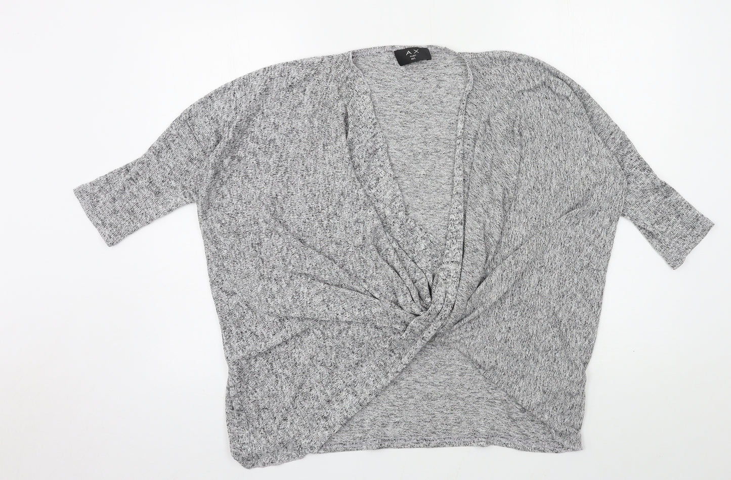 AX Paris Womens Grey  Knit Basic Blouse Size M  - knot detail
