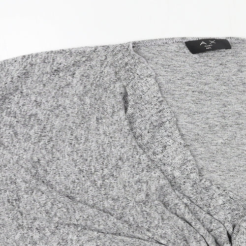 AX Paris Womens Grey  Knit Basic Blouse Size M  - knot detail
