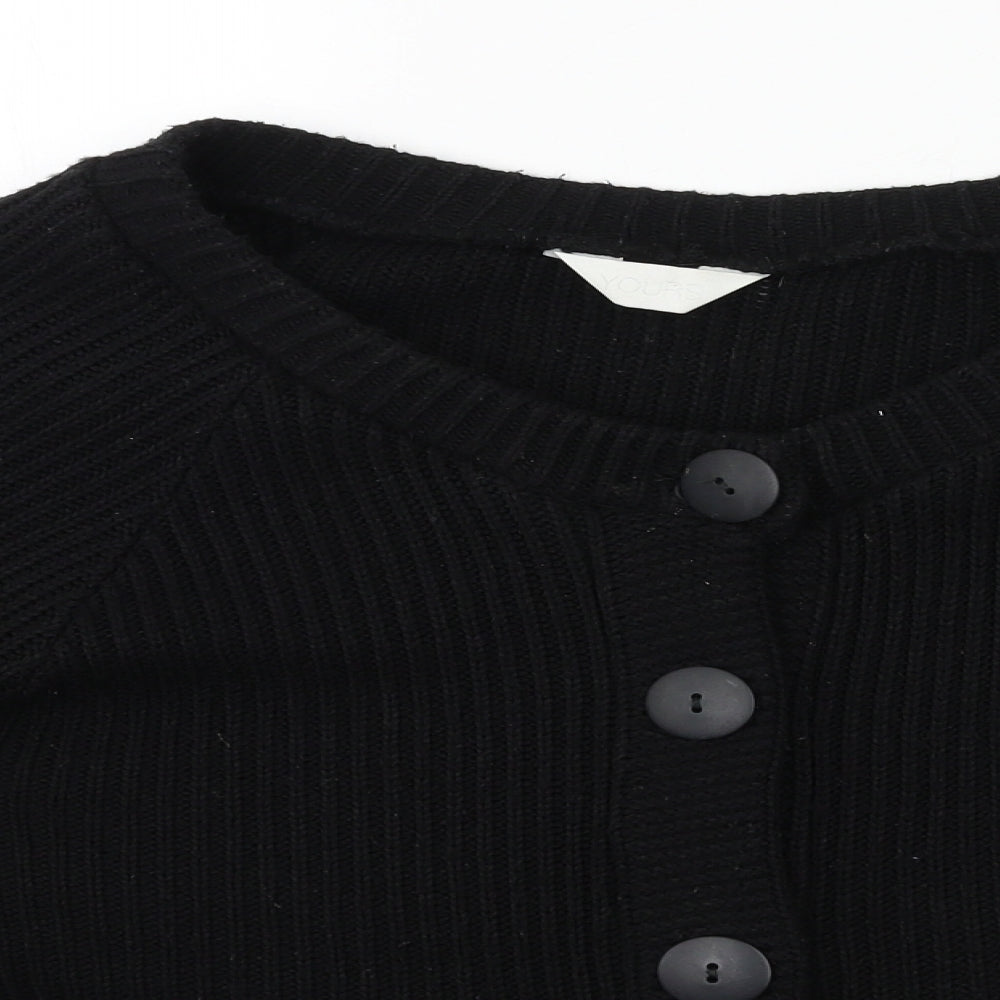 Yours Womens Black  Knit Cardigan Jumper Size 24