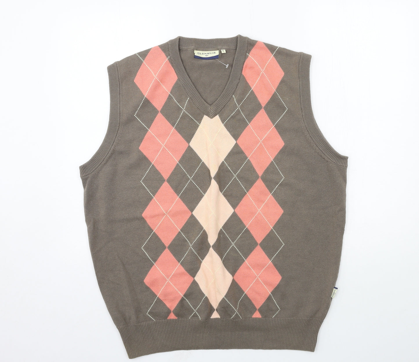 Glenmuir Mens Brown  Knit Pullover Jumper Size L