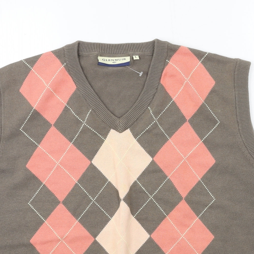 Glenmuir Mens Brown  Knit Pullover Jumper Size L