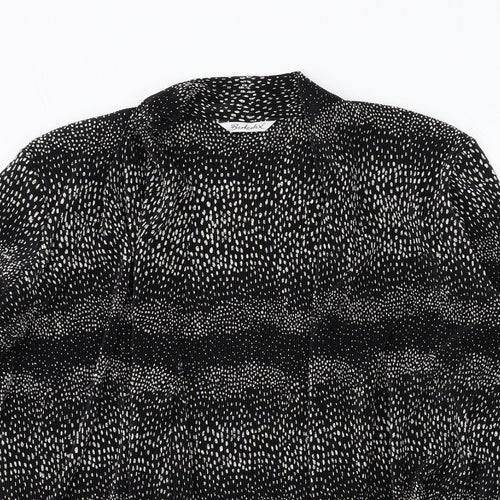 Berkertex Womens Black Geometric  Cardigan Jumper Size 14  - Pleated