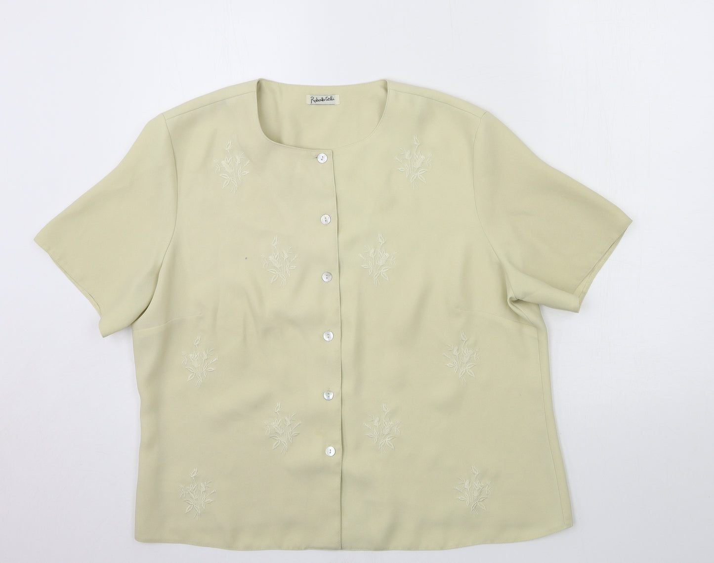 Roberta Celli Womens Beige   Basic Blouse Size 18