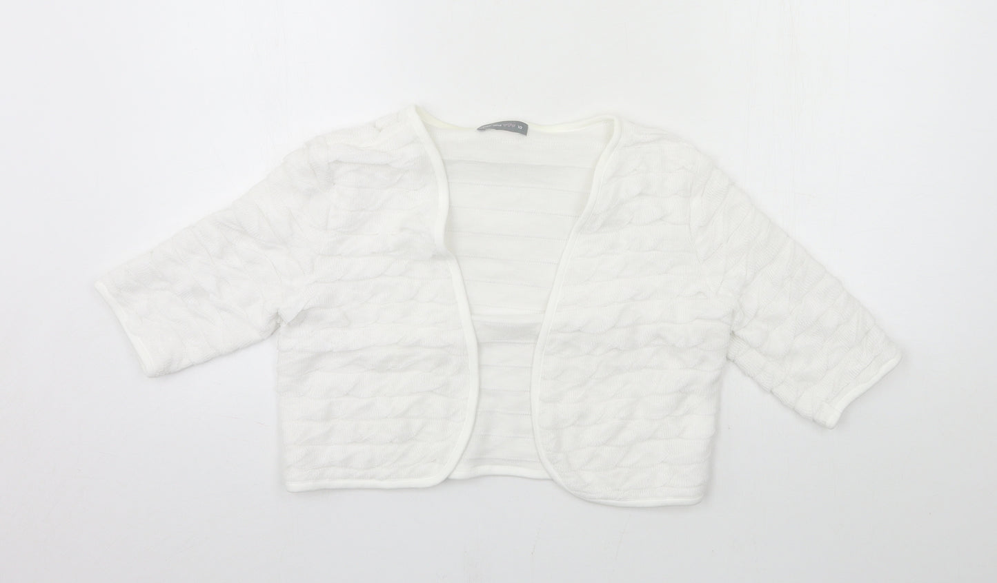 Per Una Womens White  Knit Cardigan Jumper Size 10