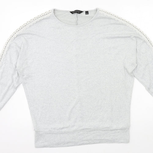 Dorothy Perkins Womens Grey  Knit Pullover Jumper Size 12