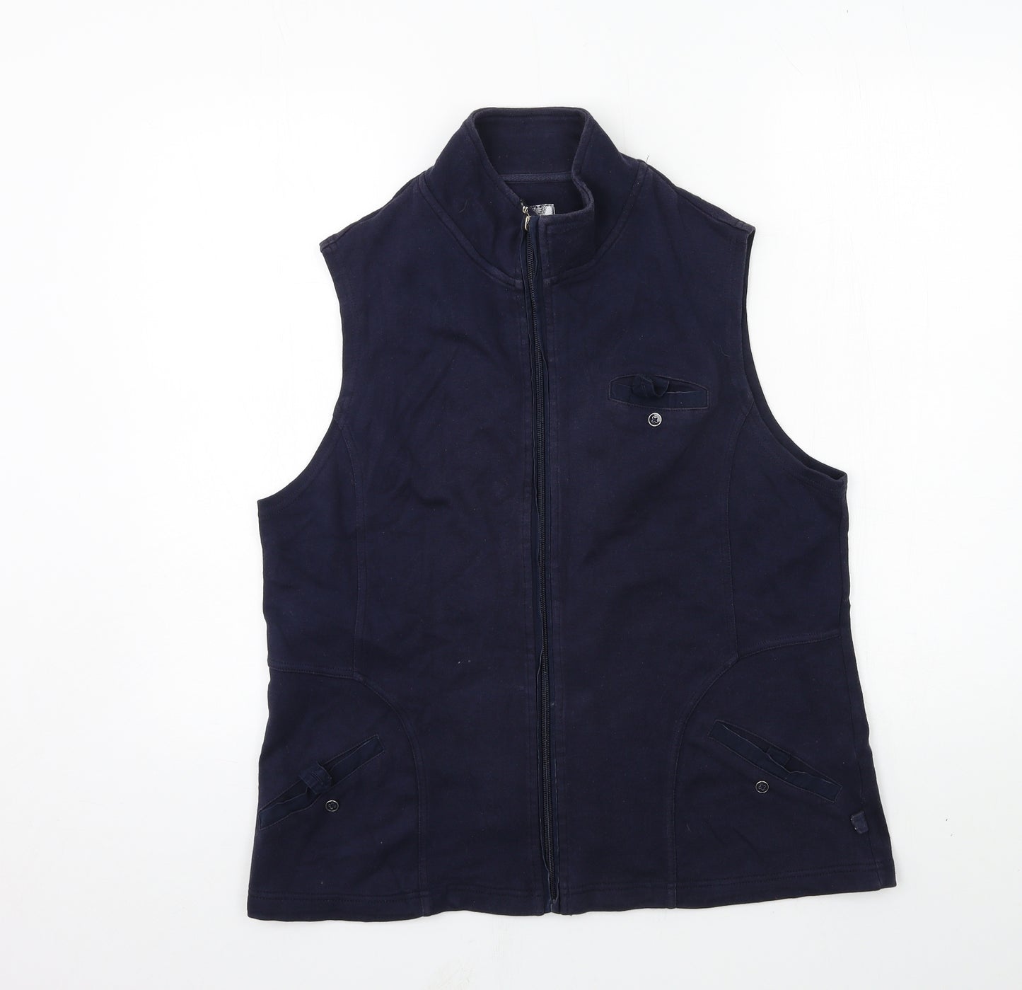DASH Womens Blue  Jersey Gilet Jacket Size 16