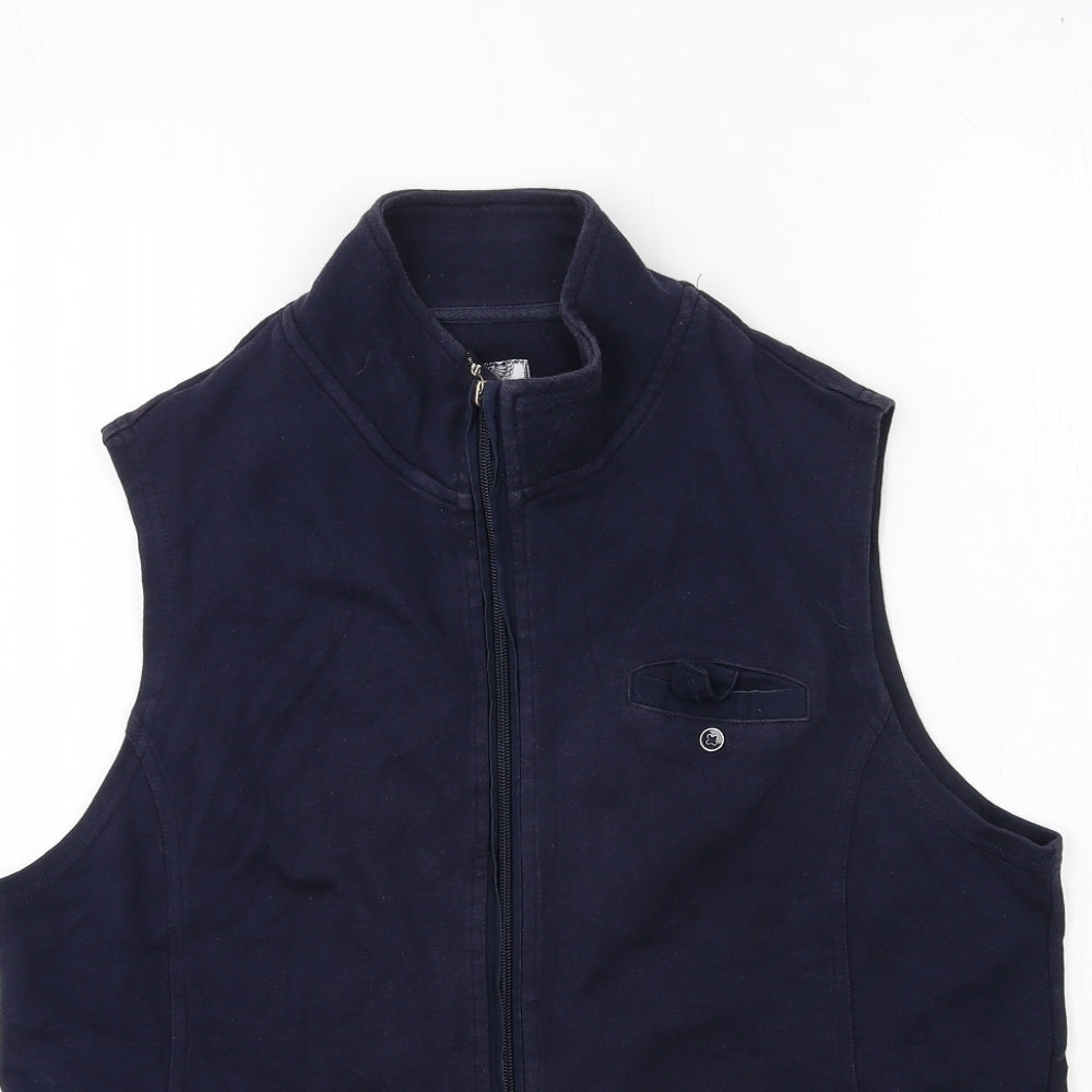 DASH Womens Blue  Jersey Gilet Jacket Size 16
