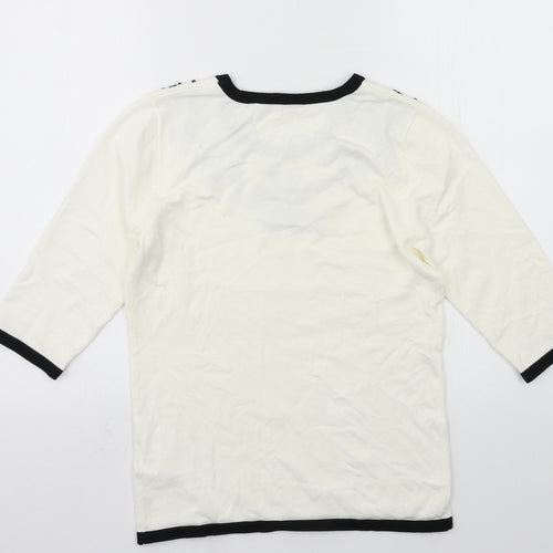 Anna Rose Womens White  Knit Pullover Jumper Size S