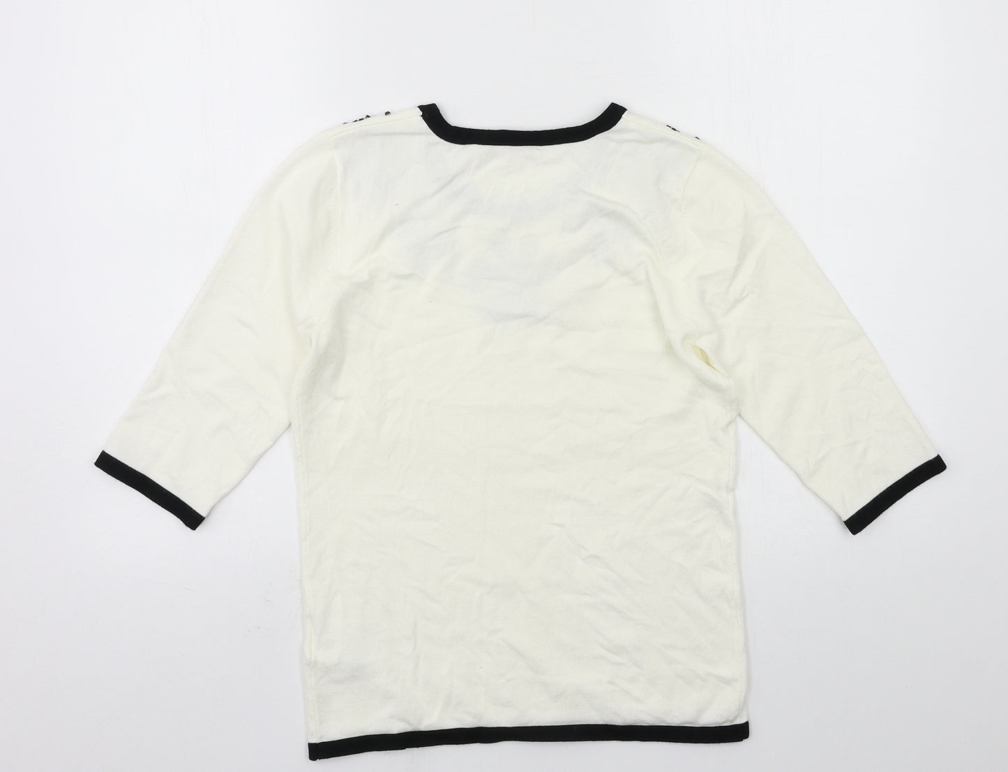 Anna Rose Womens White  Knit Pullover Jumper Size S