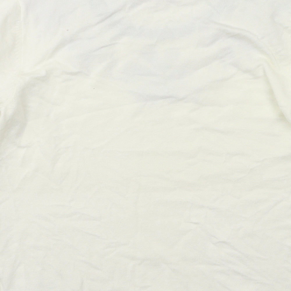Anna Rose Womens White  Knit Pullover Jumper Size S