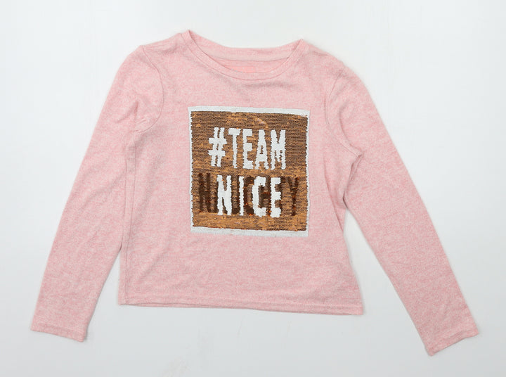 Primark Girls Pink  Jersey Basic T-Shirt Size 10-11 Years  - Team Nice