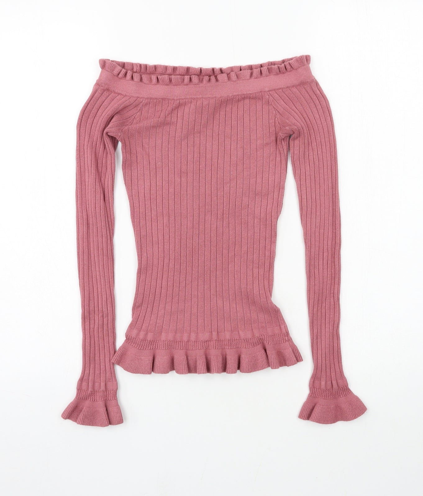 Miss Selfridge Womens Pink  Knit Basic T-Shirt Size 6