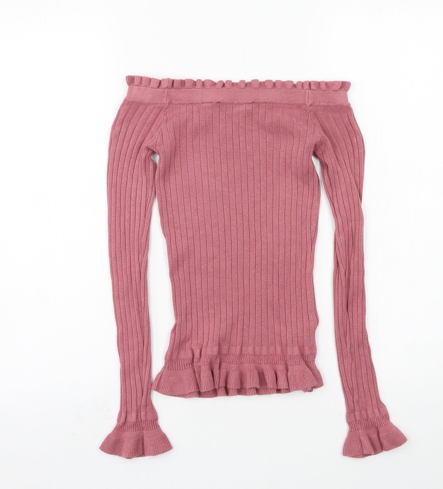 Miss Selfridge Womens Pink  Knit Basic T-Shirt Size 6