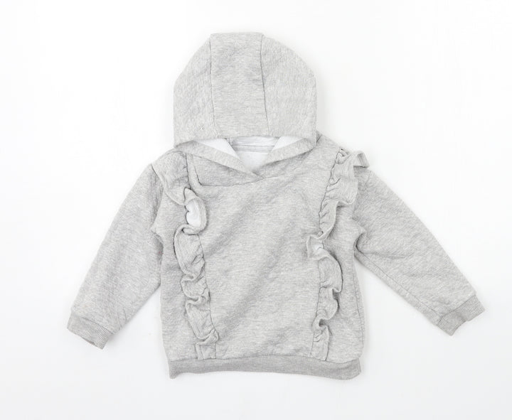 Matalan Boys Grey  Jersey Pullover Hoodie Size 2-3 Years