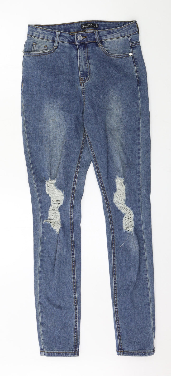 Missguided Womens Blue Denim Skinny Jeans Size 10 L30 in
