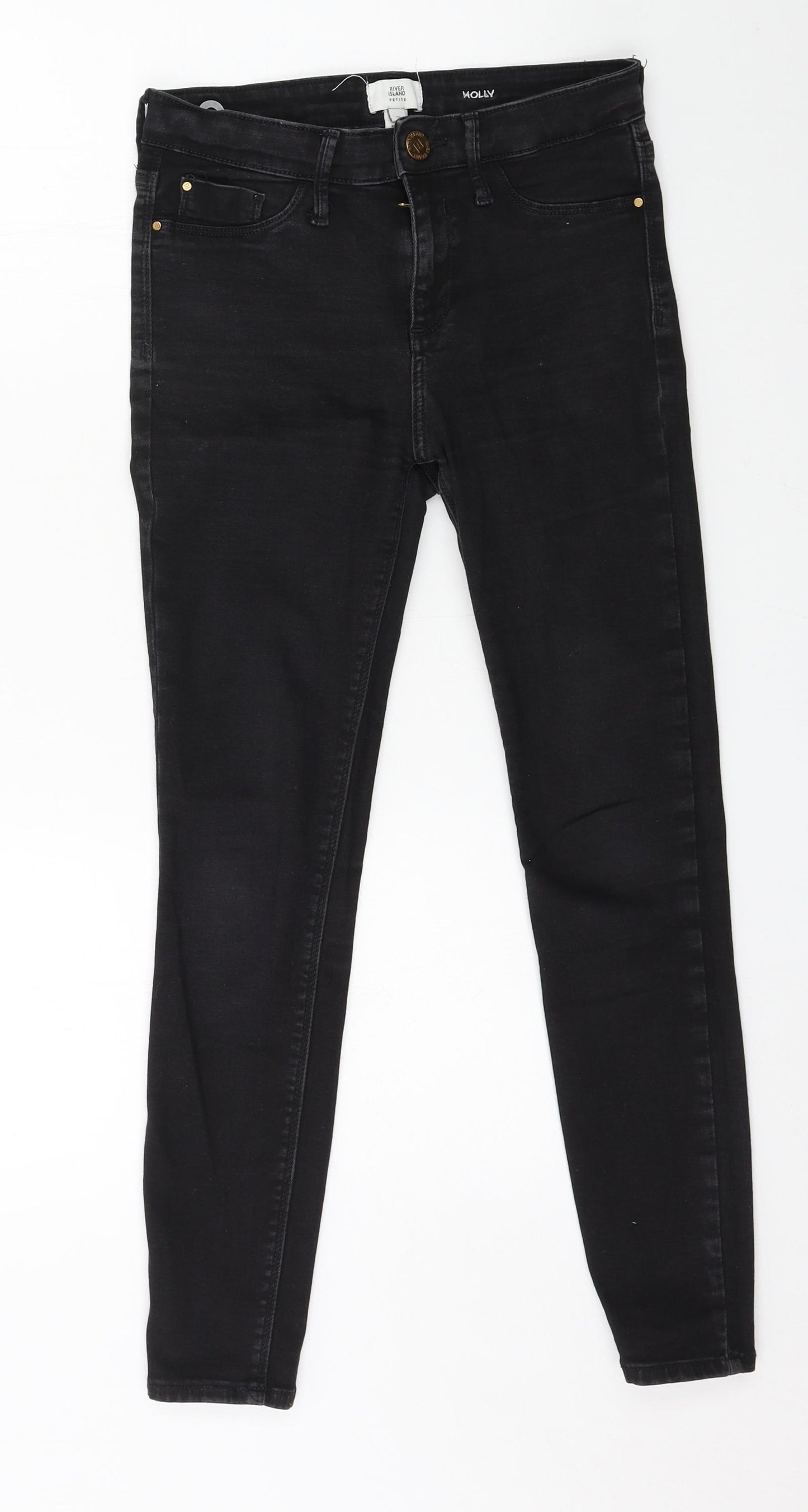 River Island Womens Black  Denim Skinny Jeans Size 10 L25 in