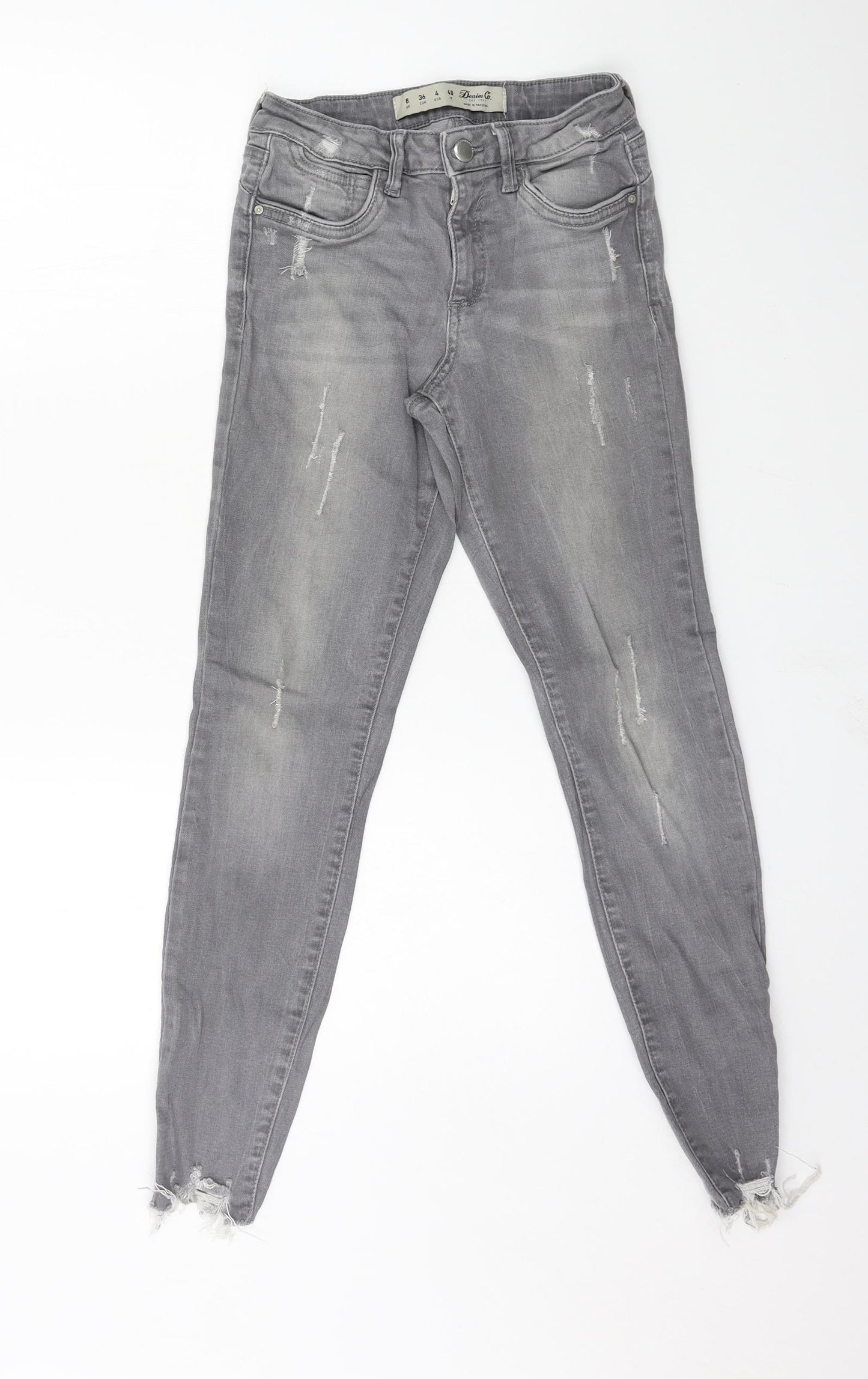 Denim & Co. Womens Grey  Denim Skinny Jeans Size 8 L26 in