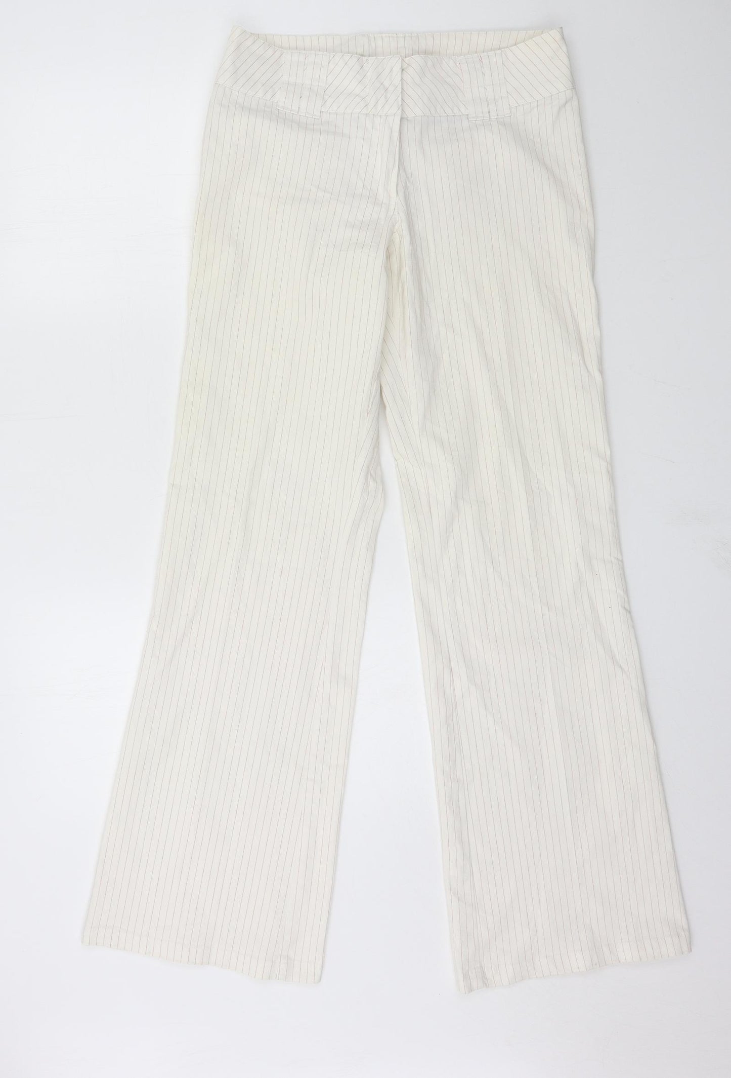 RESERVED Womens White Striped  Trousers  Size 30 in L31 in
