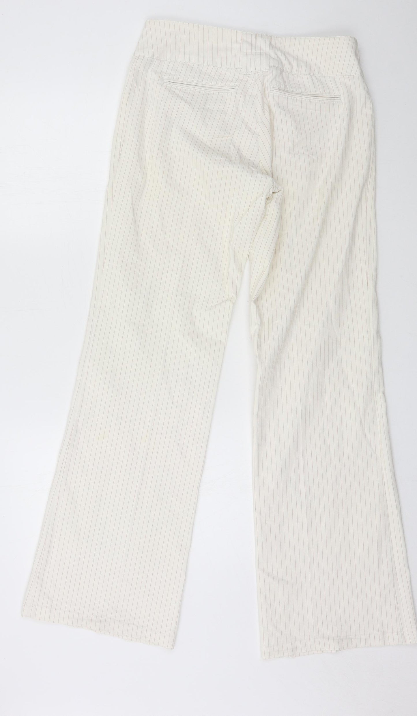 RESERVED Womens White Striped  Trousers  Size 30 in L31 in