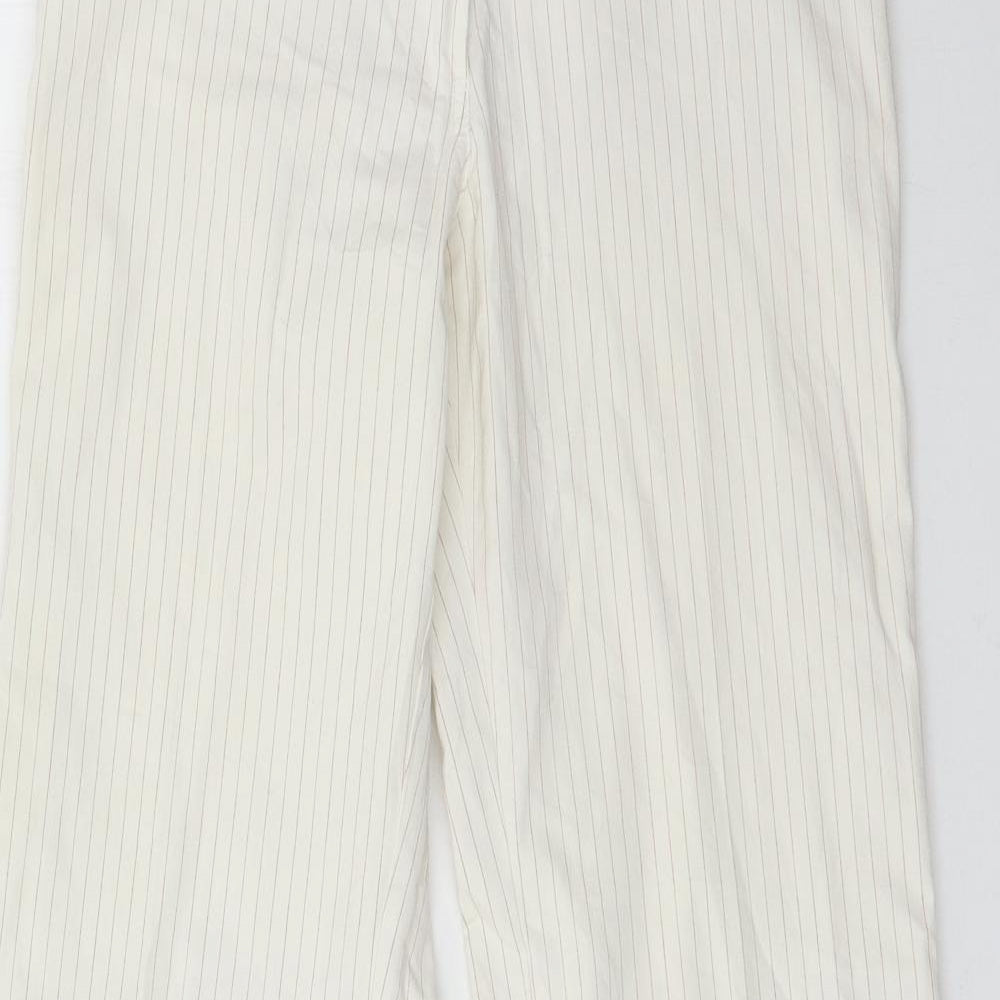 RESERVED Womens White Striped  Trousers  Size 30 in L31 in