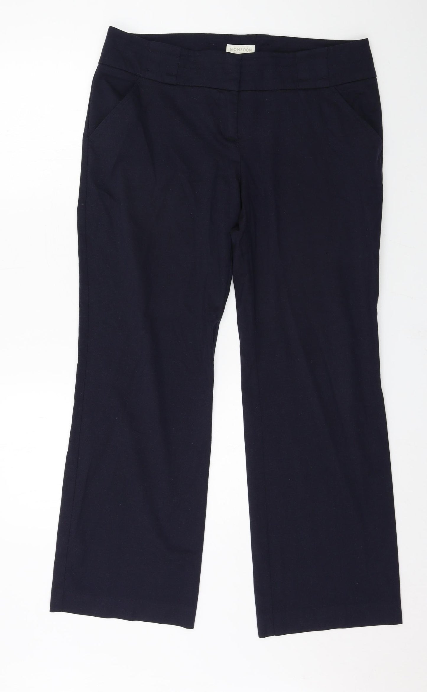 Monsoon Womens Blue   Trousers  Size 14 L28 in