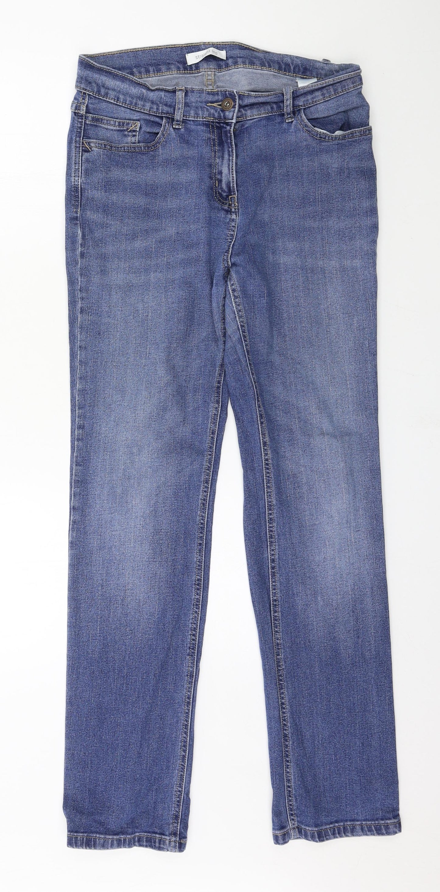 Marks and Spencer Womens Blue  Denim Straight Jeans Size 10 L30 in