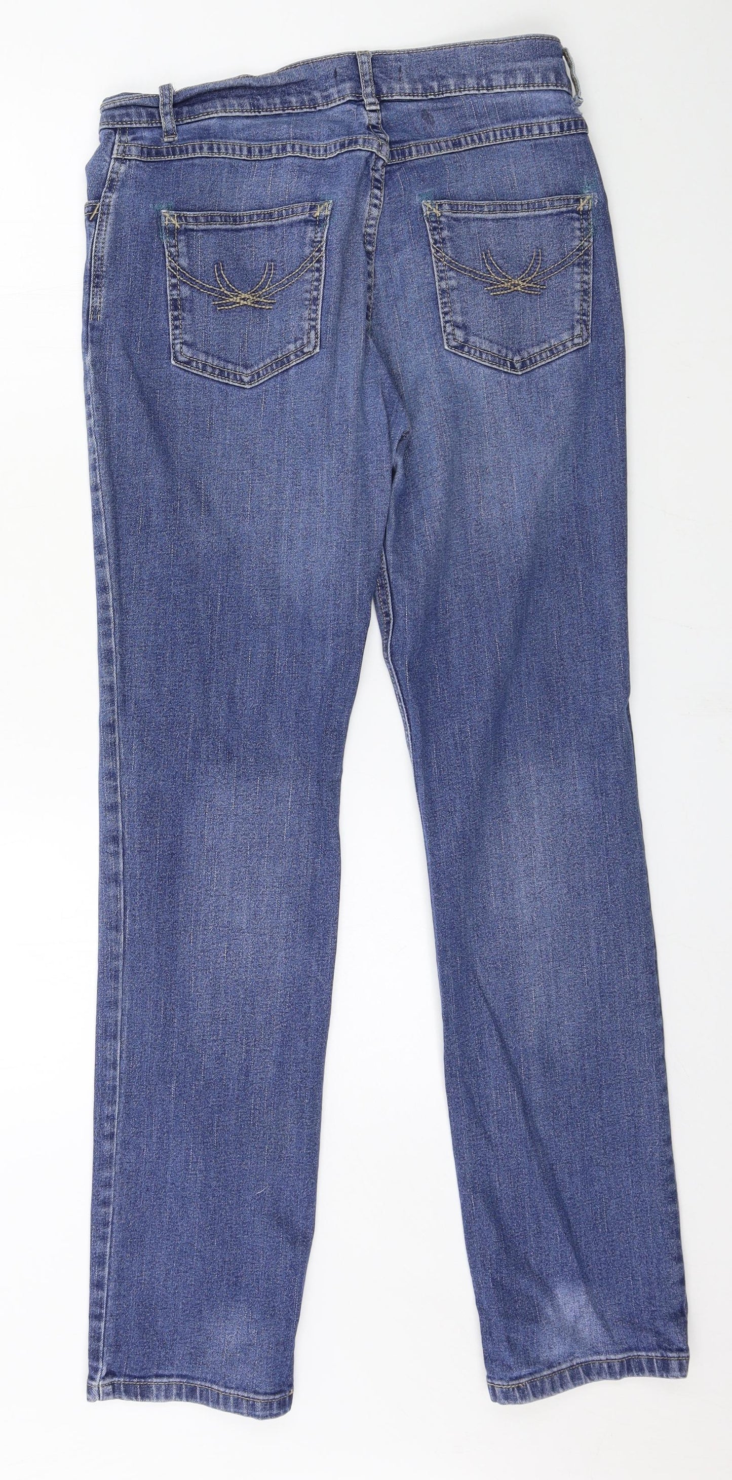 Marks and Spencer Womens Blue  Denim Straight Jeans Size 10 L30 in