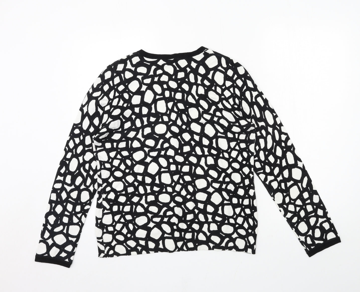 BHS Womens Black Geometric Knit Cape Jumper Size 14