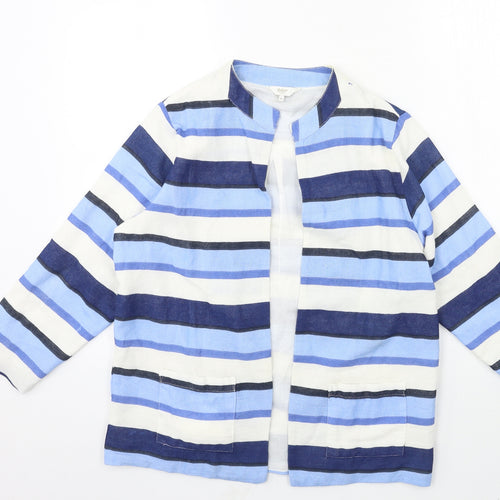Cotton Traders Womens Blue Striped  Jacket  Size 10