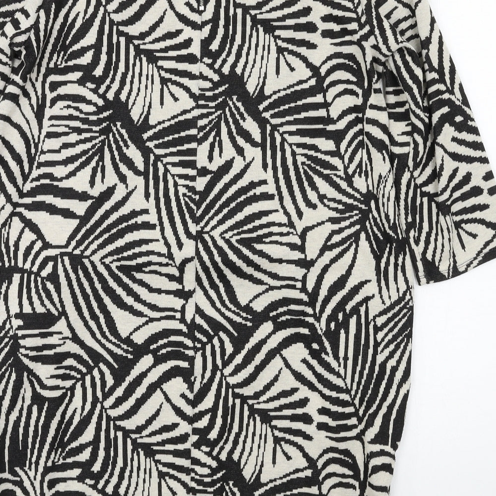 Wallis Womens Beige Geometric Rayon A-Line  Size 14