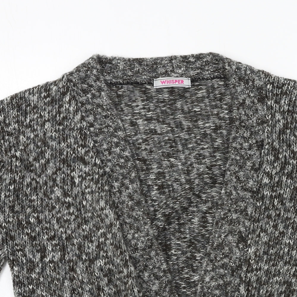 Whisper Womens Grey  Knit Cardigan Jumper Size 16