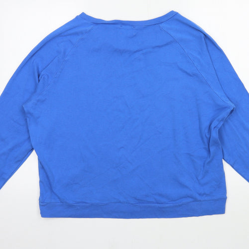 Hush Womens Blue  Jersey Pullover Sweatshirt Size XL