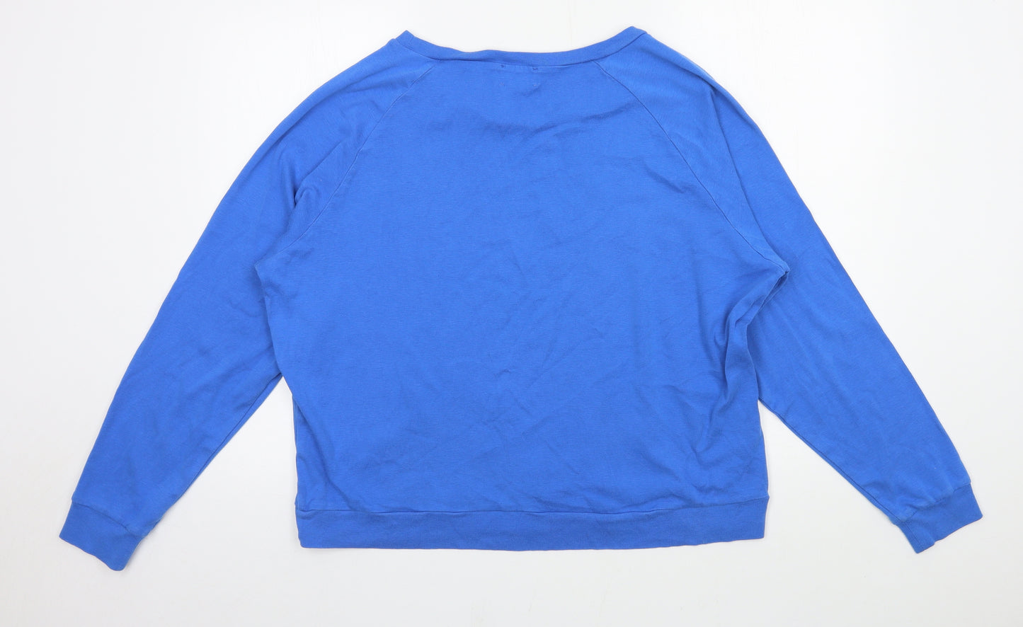 Hush Womens Blue  Jersey Pullover Sweatshirt Size XL
