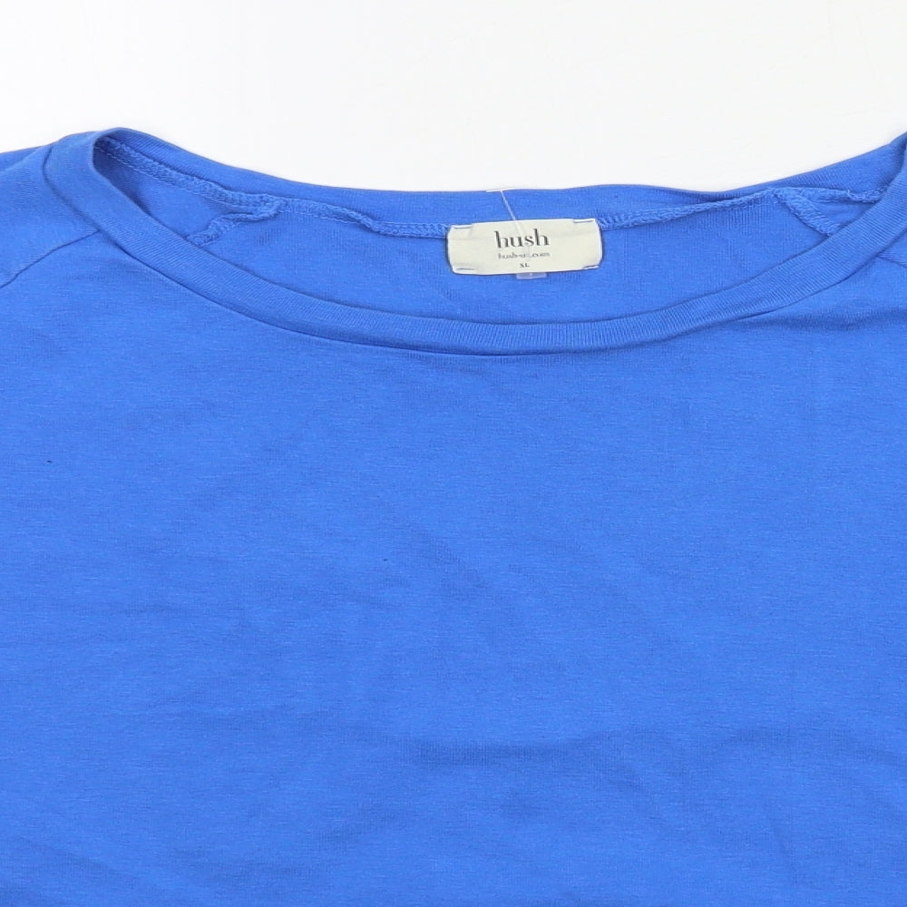 Hush Womens Blue  Jersey Pullover Sweatshirt Size XL