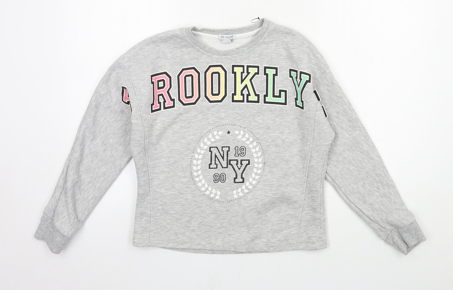 Primark Girls Grey  Jersey Pullover Sweatshirt Size 11-12 Years  - Brooklyn