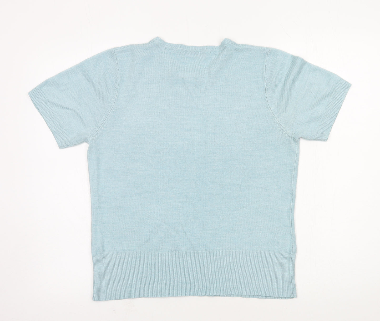 Papaya Womens Blue  Knit Basic T-Shirt Size 14