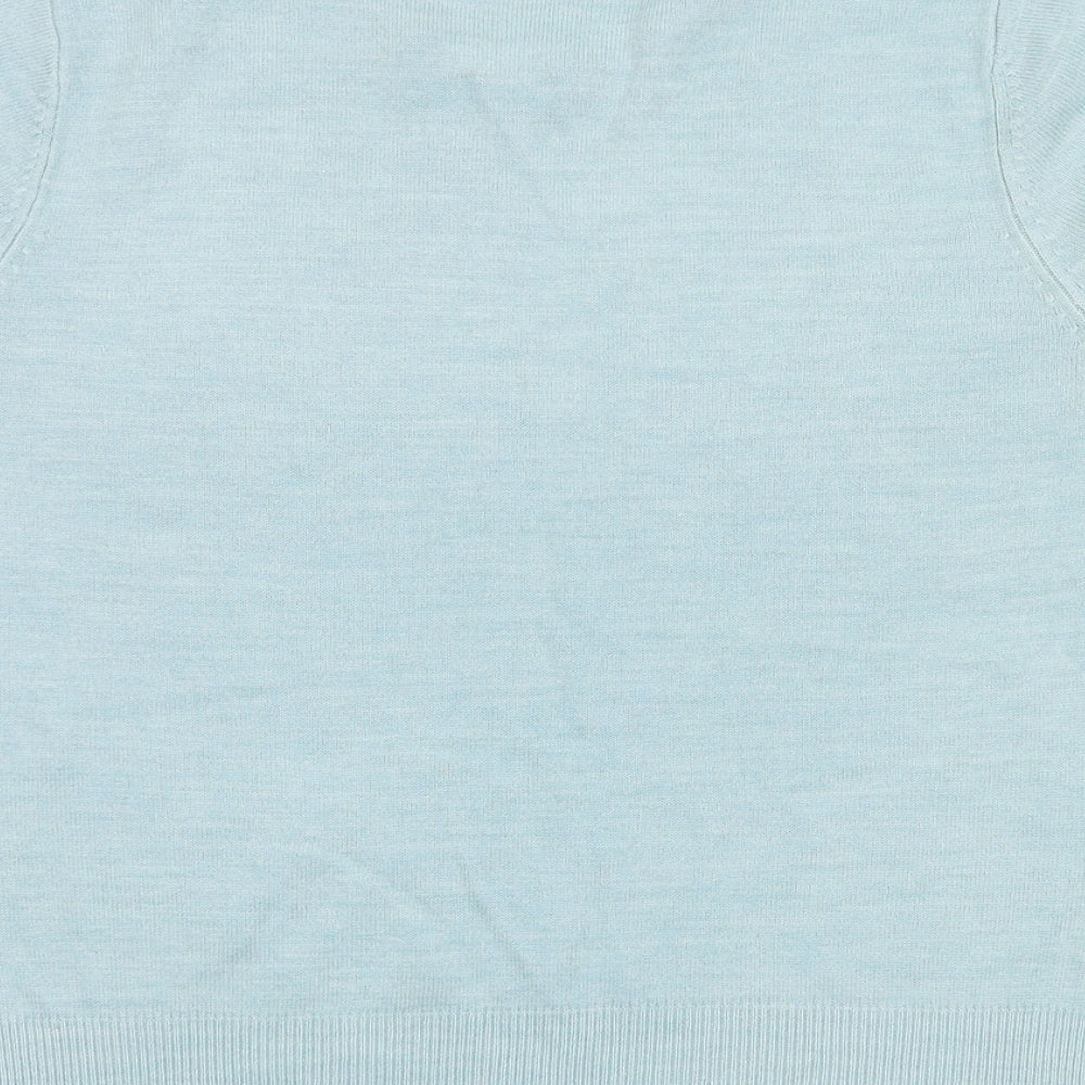 Papaya Womens Blue  Knit Basic T-Shirt Size 14