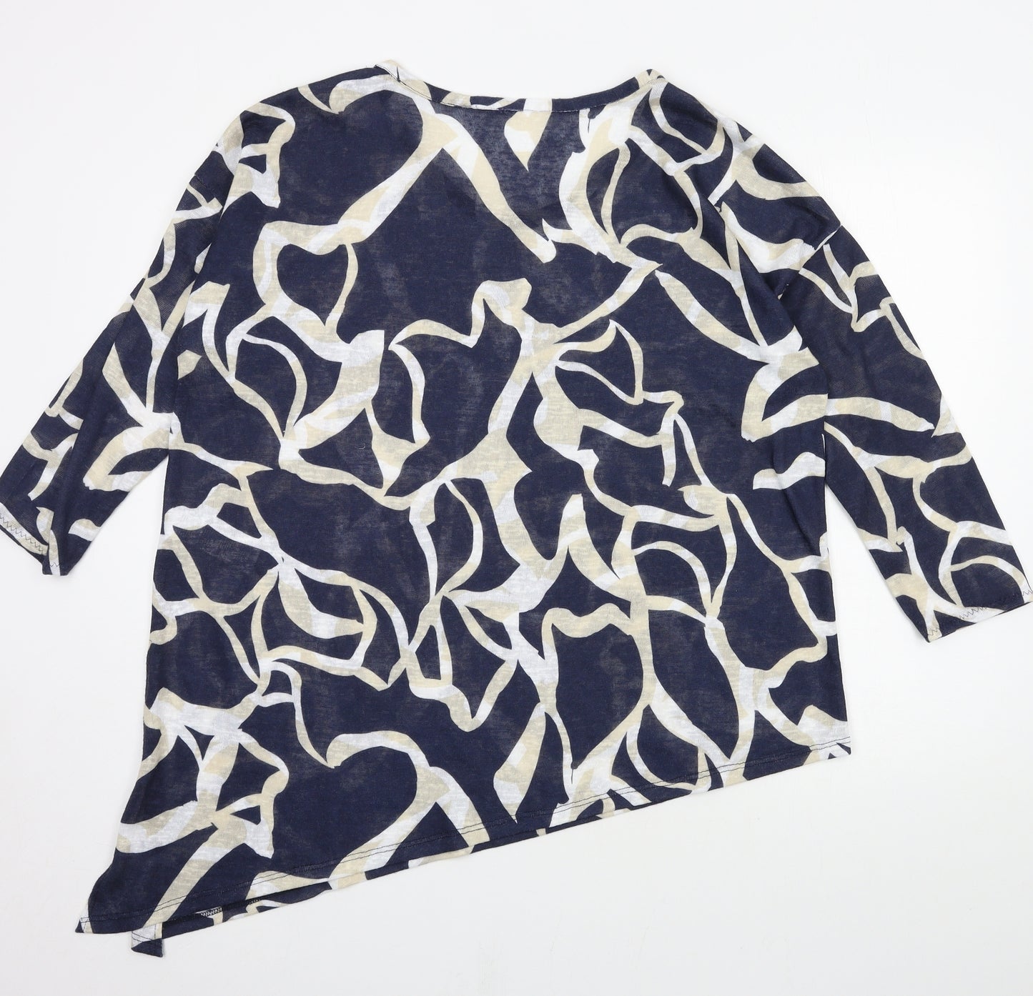 Wallis Womens Blue Geometric Jersey Basic T-Shirt Size 12