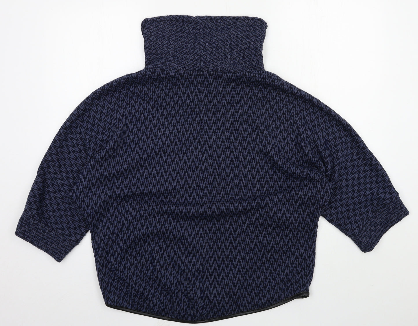 Made in Italy Womens Blue Check Knit Pullover Jumper Size L