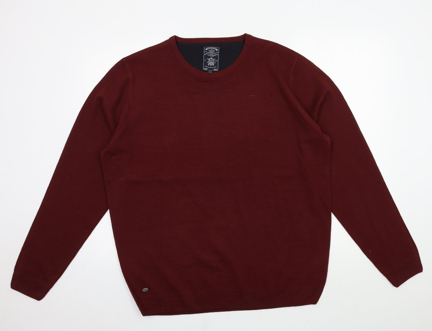 Kensington Mens Red  Knit Pullover Jumper Size XL