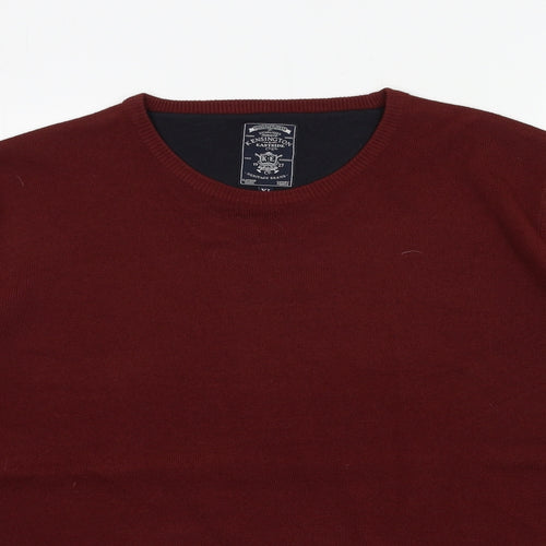 Kensington Mens Red  Knit Pullover Jumper Size XL