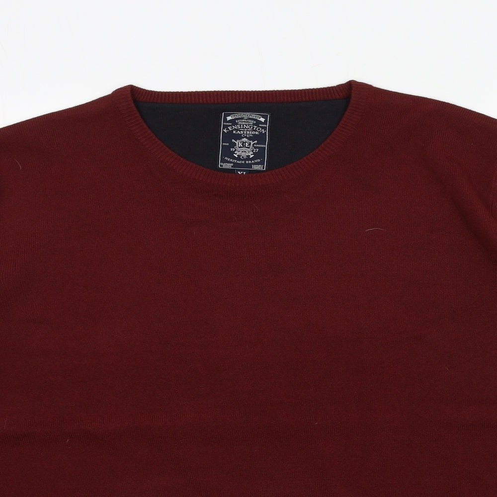 Kensington Mens Red  Knit Pullover Jumper Size XL