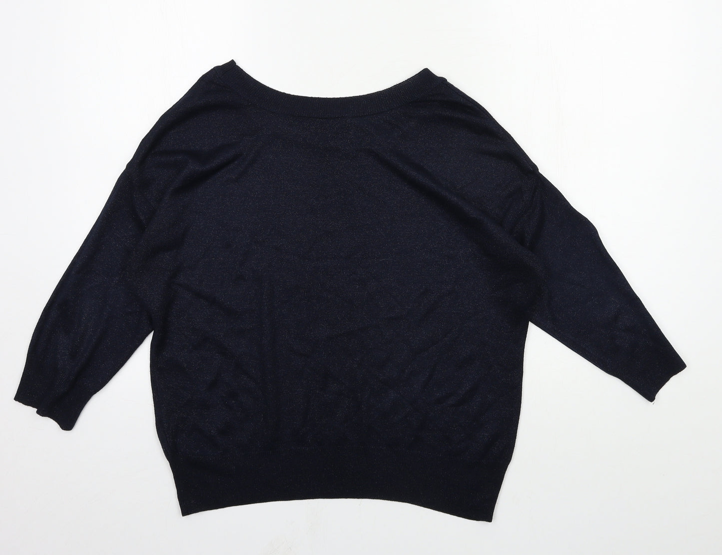 Autograph Womens Blue  Knit Pullover Jumper Size 10