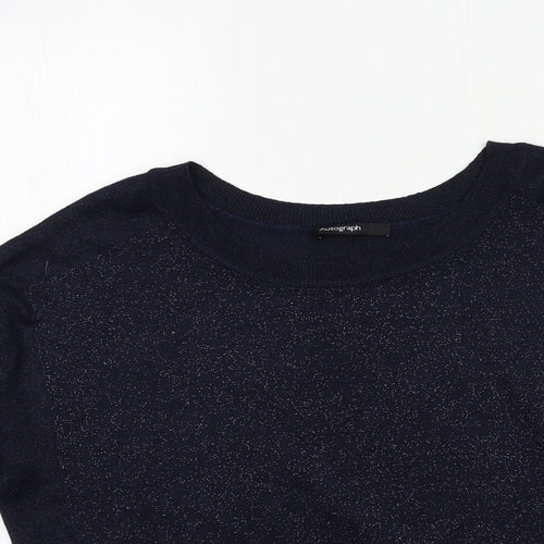 Autograph Womens Blue  Knit Pullover Jumper Size 10