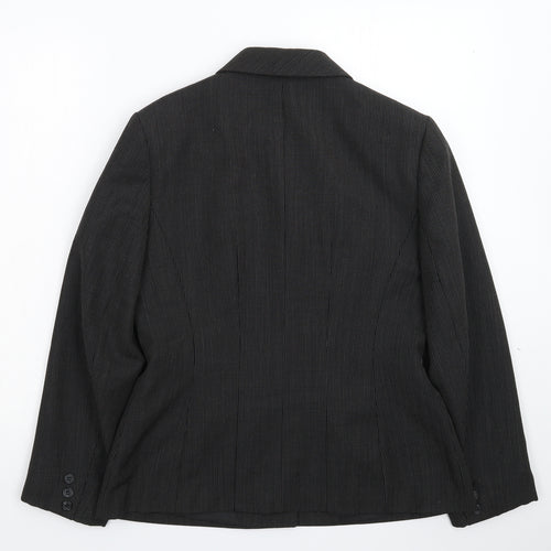 NEXT Womens Black Striped  Jacket Suit Jacket Size 12